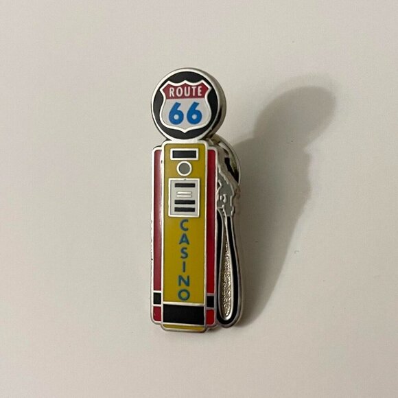Vintage Route 66 Casino Gas Pump Shaped Souvenir Enamel Lapel Pin - Picture 7 of 7